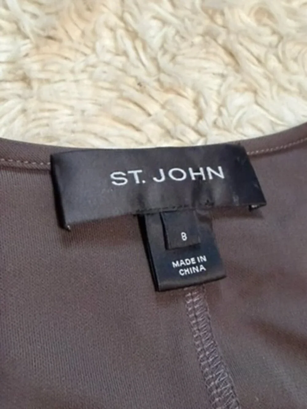 St. John Faux Wrap Brown Jersey Dress - Size 8